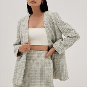 NWT Love, Bonito Sloane Brushed Tweed Blazer in Seafoam S